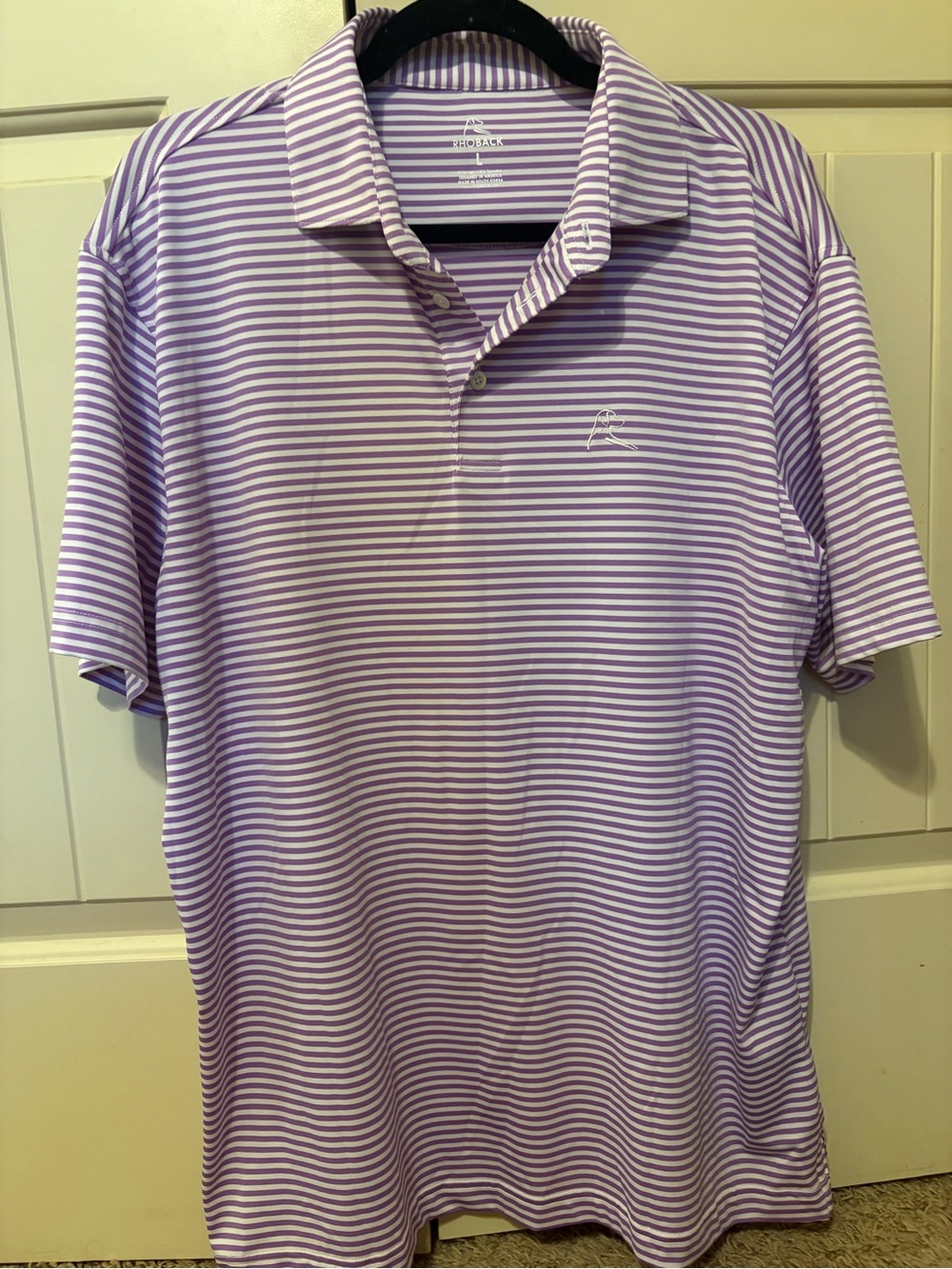 RHOBACK Performance Jersey Polo- Cruz Stripe